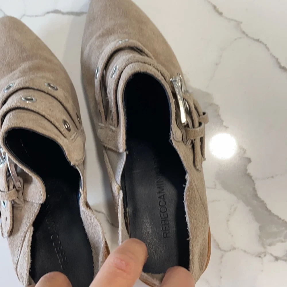 Rebecca Minkoff Tan Suede Buckled Low Booties 7